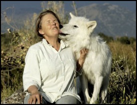 Susan Eirich and wolf Earthfire Institute